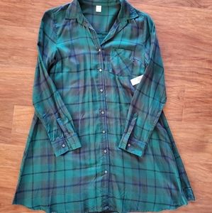 Plaid Button Up Dress